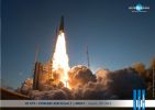<strong>Décollage VA215</strong><br />Décollage du lanceur Ariane 5 ECA, avec à son bord les satellites Eutelsat 25B/Es'hail 1 et Gsat-7, jeudi 29 août 2013. Copyright 2013 ESA-CNES-ARIANESPACE/Optique Vidéo du CSG - JM GUILLON