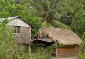 Maison Macuxi du village Fairview, Réserve Iwokrama, Guyana.