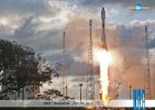 <strong>Soyouz VS07</strong><br />7e lancement d'un Soyouz, avec le premier satellite du programme d'observation de la terre européen Copernicus, Sentinel-1A. 3 avril 2014. Copyright 2014 ESA - CNES - Arianespace / Photo optique vidéo CSG.
